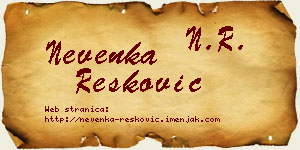 Nevenka Resković vizit kartica